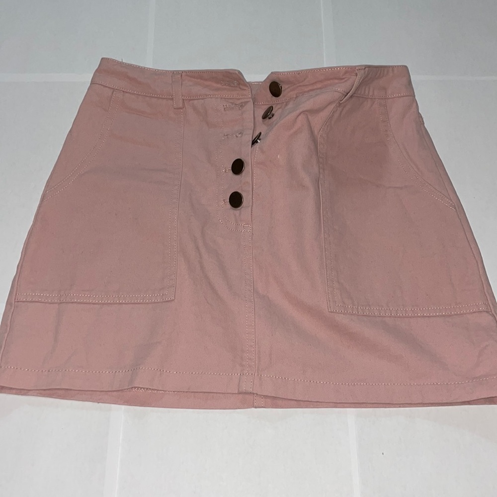 Pink jean skirt